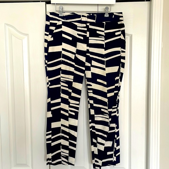 TRINA TURK navy and white printed pants - Picture 1 of 6